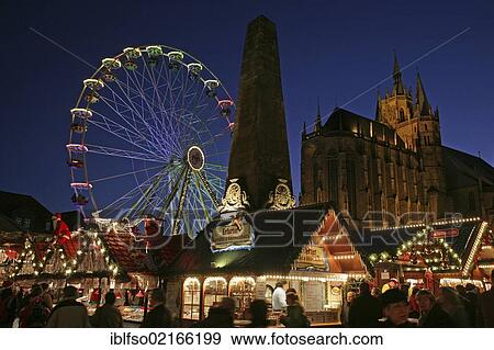 Stock Photo - Christmas market in Erfurt, Thuringia, Germany, Europe. Fotosearch