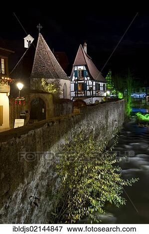 Christmassy winter night in Kaysersberg, Alsace, France, Europe View Large Photo Image Stock Photo - Christmassy winter night in Kaysersberg, Alsace, France, Europe. Fotosearch