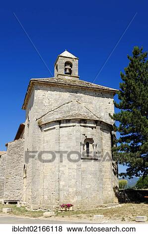 Stock Photo - Church in St. Trinit, Vaucluse, Provence-Alpes-Cote d'Azur, Southern France, France, Europe, PublicGround, Europe. Fotosearch