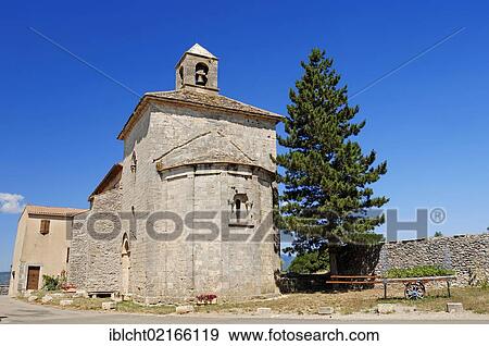 Stock Photo - Church in St. Trinit, Vaucluse, Provence-Alpes-Cote d'Azur, Southern France, France, Europe, PublicGround, Europe. Fotosearch