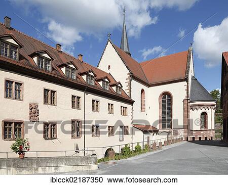Stock Image - Cistercian monastery of Bronnbach, abbey church with apse, Taubertal valley, Baden-Wuerttemberg, Germany, Europe. Fotosearch
