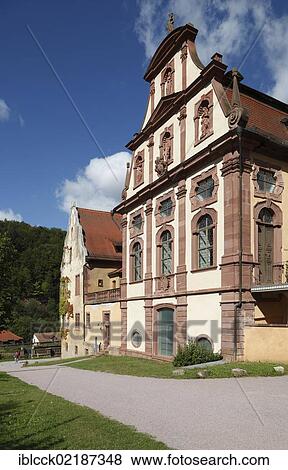 Stock Photo - Cistercian monastery of Bronnbach, refectory, Taubertal valley, Baden-Wuerttemberg, Germany, Europe. Fotosearch