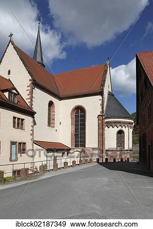 Stock Photo - Cistercian monastery of Bronnbach, abbey church with apse, Taubertal valley, Baden-Wuerttemberg, Germany, Europe. Fotosearch