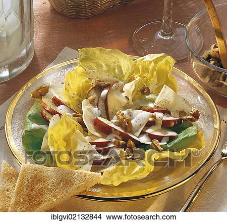 Classic Waldorf salad, celery, apple and walnuts in mayonnaise, USA, North America View Large Photo Image Picture - Classic Waldorf salad, celery, apple and walnuts in mayonnaise, USA, North America. Fotosearch