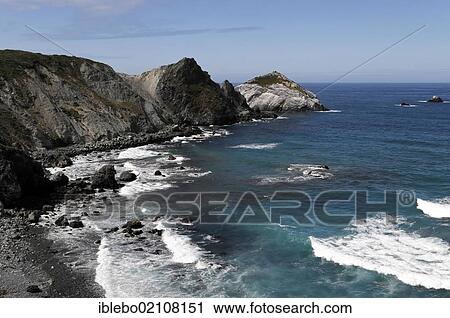 Stock Image - Coast of Big Sur, Pacific Ocean, California, USA, North America. Fotosearch