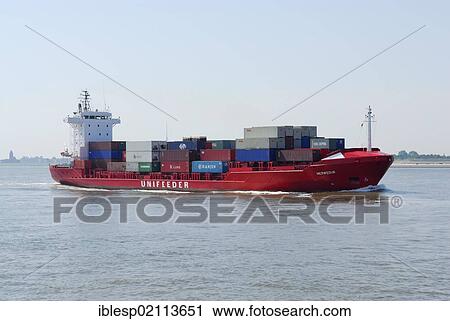 Container ship on the Elbe River, Schleswig-Holstein, Germany, Europe View Large Photo Image Stock Image - Container ship on the Elbe River, Schleswig-Holstein, Germany, Europe. Fotosearch