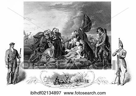 Copper engraving from the 18th Century, 1775, The Battle of the Plains of Abraham, death of General Wolfe, Benjamin West, Major General James P Wolfe, 1727-1759, British army officer in the American Revolutionary War View Large Photo Image Stock Photo - Copper engraving from the 18th Century, 1775, The Battle of the Plains of Abraham, death of General Wolfe, Benjamin West, Major General James P Wolfe, 1727-1759, British army officer in the American Revolutionary War. Fotosearch