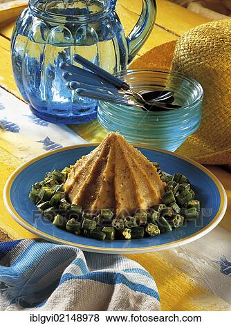 Corn pudding with okra, Barbados, North America View Large Photo Image Stock Photo - Corn pudding with okra, Barbados, North America. Fotosearch
