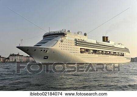 Picture - Costa Victoria, cruise ship, built in 1996, 252. 5 m, 2370 passengers, arriving in the port of Venice, Veneto, Italy, Europe. Fotosearch