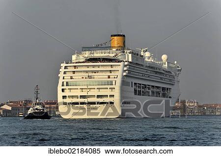 Costa Victoria, cruise ship, built in 1996, 252. 5 m, 2370 passengers, arriving in the port of Venice, with a tugboat at the rear, Venice, Veneto, Italy, Europe View Large Photo Image Stock Photography - Costa Victoria, cruise ship, built in 1996, 252. 5 m, 2370 passengers, arriving in the port of Venice, with a tugboat at the rear, Venice, Veneto, Italy, Europe. Fotosearch