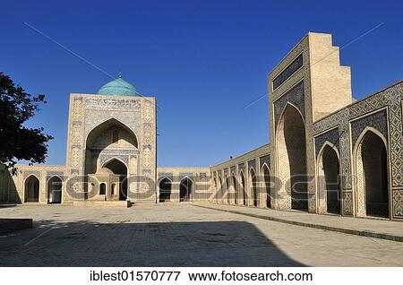 Stock Photo - Courtyard of Kalan, Kalyan, Kalon Mosque, Bukhara, Buchara, Silk Road, Unesco World Heritage Site, Uzbekistan, Central Asia, Asia. Fotosearch