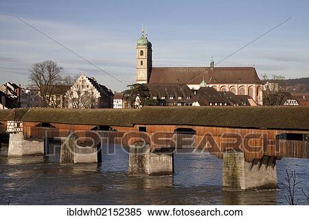 Covered wooden bridge crossing the Rhine River, Fridolin Minster, Bad Saeckingen, Waldshut district, Upper Rhine, Black Forest, Baden-Wuerttemberg, Germany, Europe, PublicGround, Europe View Large Photo Image Stock Photography - Covered wooden bridge crossing the Rhine River, Fridolin Minster, Bad Saeckingen, Waldshut district, Upper Rhine, Black Forest, Baden-Wuerttemberg, Germany, Europe, PublicGround, Europe. Fotosearch