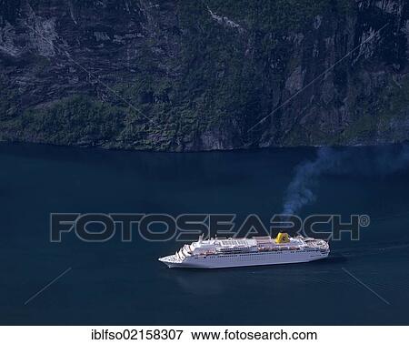 Cruise ship in Geirangerfjord, UNESCO World Natural Heritage Site, Møre og Romsdal, Norway, Scandinavia, Europe View Large Photo Image Stock Photo - Cruise ship in Geirangerfjord, UNESCO World Natural Heritage Site, Møre og Romsdal, Norway, Scandinavia, Europe. Fotosearch