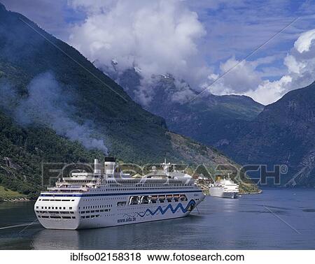 Cruise ship in Geirangerfjord, UNESCO World Natural Heritage Site, Møre og Romsdal, Norway, Scandinavia, Europe View Large Photo Image Stock Photo - Cruise ship in Geirangerfjord, UNESCO World Natural Heritage Site, Møre og Romsdal, Norway, Scandinavia, Europe. Fotosearch