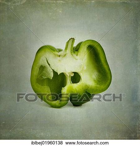 Stock Photo - Cut green bell pepper. Fotosearch