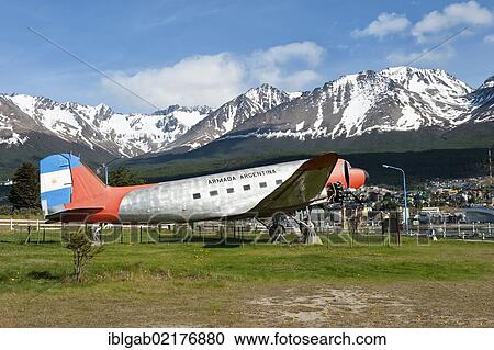 DC-3 plane Cabo de Hornos, one of the first Argentinean planes to fly to Antarctica in the sixties, Ushuaia, Fireland, Patagonia, Argentina, South America View Large Photo Image Stock Image - DC-3 plane Cabo de Hornos, one of the first Argentinean planes to fly to Antarctica in the sixties, Ushuaia, Fireland, Patagonia, Argentina, South America. Fotosearch