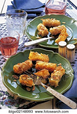 Stock Image - Deep-fried almond croquettes, France, Europe. Fotosearch