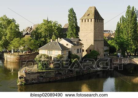 Defence tower, medieval bridge across river Ill, Ponts Couverts, covered bridge, Strasbourg, Alsace, France, Europe View Large Photo Image Stock Image - Defence tower, medieval bridge across river Ill, Ponts Couverts, covered bridge, Strasbourg, Alsace, France, Europe. Fotosearch
