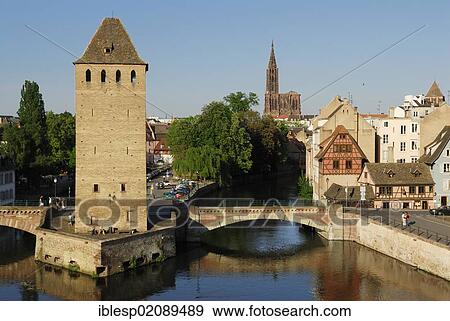 Defence tower, medieval bridge across river Ill, Ponts Couverts, covered bridge, Strasbourg, Alsace, France, Europe View Large Photo Image Stock Photo - Defence tower, medieval bridge across river Ill, Ponts Couverts, covered bridge, Strasbourg, Alsace, France, Europe. Fotosearch