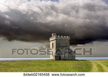 Stock Photo - Defense tower, ca. 1800, Ardmore Head, County Waterford, Ireland, Europe. Fotosearch
