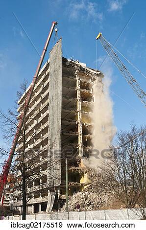Demolition of an office tower in Frankfurt am Main, Hesse, Germany, Europe View Large Photo Image Stock Photo - Demolition of an office tower in Frankfurt am Main, Hesse, Germany, Europe. Fotosearch