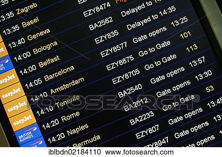 Departure board, airport, United Kingdom, Europe View Large Photo Image Stock Image - Departure board, airport, United Kingdom, Europe. Fotosearch