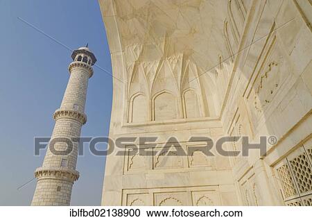 Stock Image - Detail of Taj Mahal, UNESCO World Heritage Site, Agra, Uttar Pradesh, India, Asia. Fotosearch