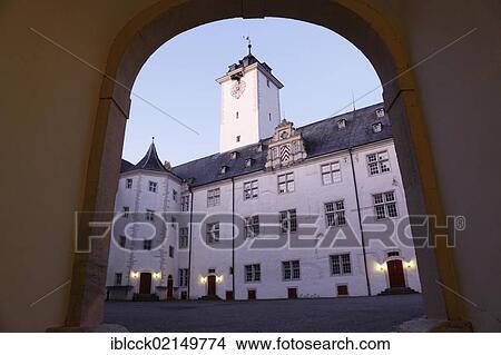 Picture - Deutschordensschloss, Castle of the Teutonic Order, Bad Mergentheim, Tauber, Hohenlohe, Baden-Wuerttemberg, Germany, Europe, PublicGround, Europe. Fotosearch