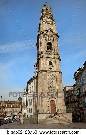 Stock Photo - Dos Clerigos Church, Bell tower, Porto, Unesco World Heritage Site, Portugal, Europe. Fotosearch