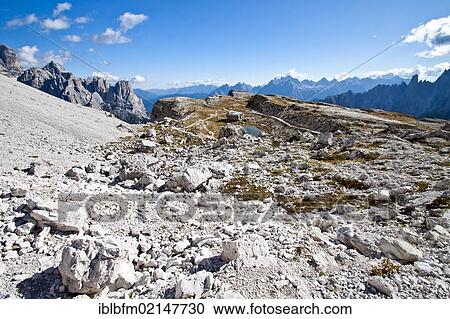 Drei Zinnen Trail, Tre Cime di Lavaredo, Dolomites, Italy, Europe View Large Photo Image Stock Image - Drei Zinnen Trail, Tre Cime di Lavaredo, Dolomites, Italy, Europe. Fotosearch