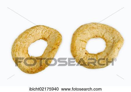 Stock Image - Dried apple rings, dried fruit. Fotosearch