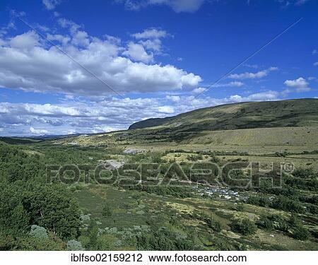Stock Image - Dørålen Valley with the Atna River, Rondane National Park, Norway, Scandinavia, Europe. Fotosearch