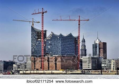 Elbe Philharmonic Hall, under construction, in Hamburg, Germany, Europe View Large Photo Image Picture - Elbe Philharmonic Hall, under construction, in Hamburg, Germany, Europe. Fotosearch