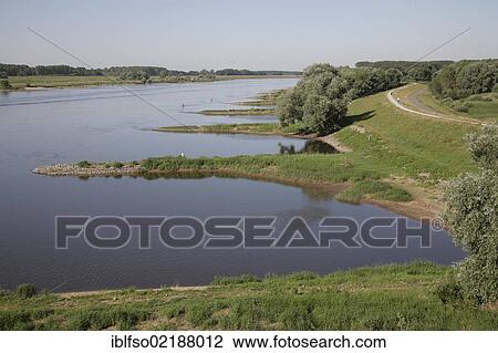 Stock Image - Elbe river at Wittenberg, Brandenburg, Germany, Europe. Fotosearch