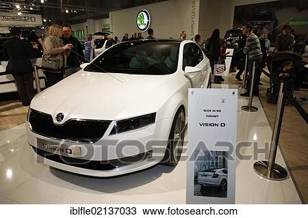 Stock Image - Electric car, Skoda Vision D concept car, design concept on display at the Vienna Auto Show 2012, car show, Vienna, Austria, Europe. Fotosearch