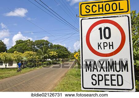 English-language road signs in front of a school, Big Corn Island, Caribbean Sea, Nicaragua, Central America, North America View Large Photo Image Stock Image - English-language road signs in front of a school, Big Corn Island, Caribbean Sea, Nicaragua, Central America, North America. Fotosearch