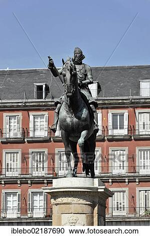 Equestrian statue, monument to Phillip III, by Pietro Tacca, on the Plaza Mayor square, Madrid, Spain, Europe View Large Photo Image Stock Image - Equestrian statue, monument to Phillip III, by Pietro Tacca, on the Plaza Mayor square, Madrid, Spain, Europe. Fotosearch