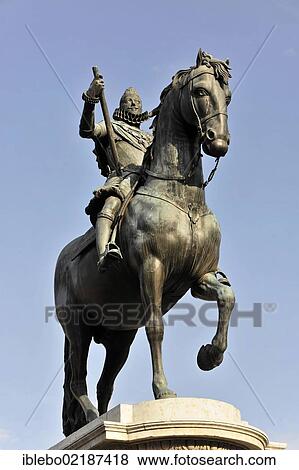 Equestrian statue of Philip III., Plaza Mayor, Madrid, Spain, Europe View Large Photo Image Stock Photo - Equestrian statue of Philip III., Plaza Mayor, Madrid, Spain, Europe. Fotosearch