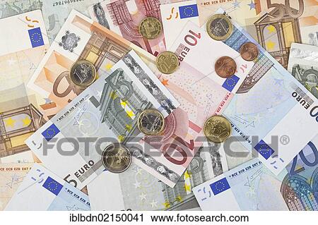 Euro banknotes and coins View Large Photo Image Stock Image - Euro banknotes and coins. Fotosearch