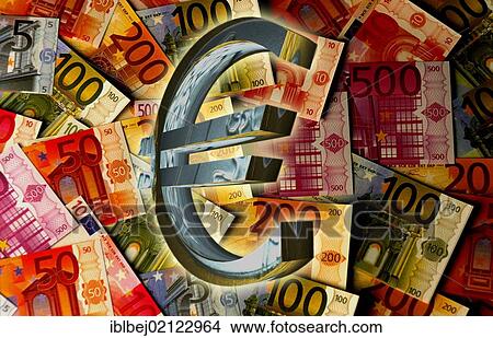 Euro sign in front of euro banknotes, illustration View Large Photo Image Picture - Euro sign in front of euro banknotes, illustration. Fotosearch