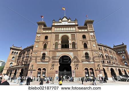 Stock Photo - Exterior, entrance, Plaza de Toros Las Ventas bullring, Madrid, Spain, Europe. Fotosearch