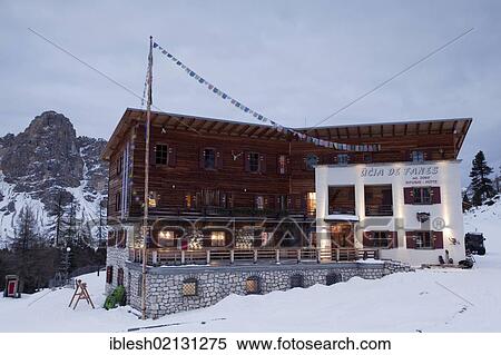 Stock Photography - Fanes Lodge, St. Vigil, Alto Adige, Italy, Europe. Fotosearch