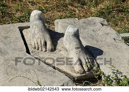 Feet, remains of a Kouros, excavations of the Heraion or sanctuary to the goddess Hera, UNESCO World Heritage Site, Samos island, southern Sporades, Aegean sea, Greece, Europe View Large Photo Image Stock Image - Feet, remains of a Kouros, excavations of the Heraion or sanctuary to the goddess Hera, UNESCO World Heritage Site, Samos island, southern Sporades, Aegean sea, Greece, Europe. Fotosearch