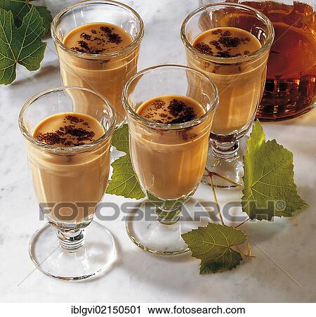 Stock Image - Fine Coffee Flip, iced coffee with brandy and coffee liqueur, Netherlands. Fotosearch