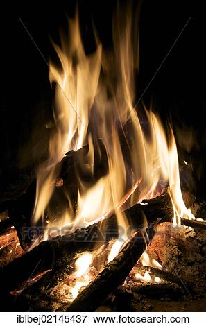Fire in a fireplace View Large Photo Image Stock Photo - Fire in a fireplace. Fotosearch