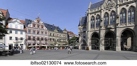 Fischmarkt square with the Haus zum Breiten Herd building, Guild Hall and Town Hall, Erfurt, Thuringia, Germany, Europe View Large Photo Image Picture - Fischmarkt square with the Haus zum Breiten Herd building, Guild Hall and Town Hall, Erfurt, Thuringia, Germany, Europe. Fotosearch