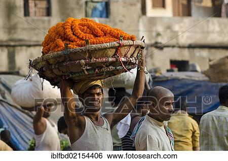 Flower garlands for sale at the flower market of Kolkata, West Bengal, India, Asia View Large Photo Image Stock Photograph - Flower garlands for sale at the flower market of Kolkata, West Bengal, India, Asia. Fotosearch