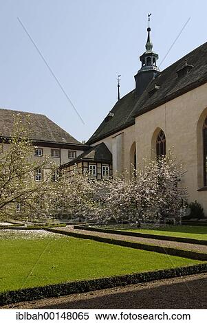 Stock Photography - Former Abbey and castle Corvey in Hoexter Hoexter at the Weser near Holzminden North Rhine Westphalia Germany. Fotosearch