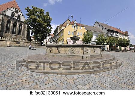 Fountain at the Bach Church in Arnstadt, Thuringia, Germany, Europe View Large Photo Image Stock Image - Fountain at the Bach Church in Arnstadt, Thuringia, Germany, Europe. Fotosearch