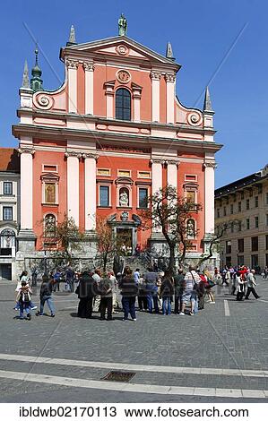 Franciscan Church, Preseren square, Ljublijana, Slovenia, Europe View Large Photo Image Stock Image - Franciscan Church, Preseren square, Ljublijana, Slovenia, Europe. Fotosearch